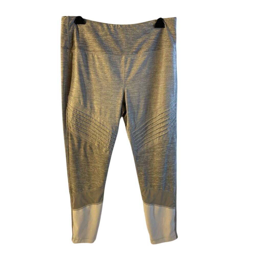 Avia‎ Leggings Large L 12-14 Grey Moto Mesh Space Dye Activewear Womens